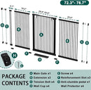 Fairy Baby 40.5" Extra Tall Baby Gate, 72.3"-76.7" Extra Wide Large Dog Pet Gate Indoor, Long Safety Child Gate for Stairs No Drill, Metal Auto Close Puppy Gate for House Doorway Walk Through, Black by TinyTreasures Baby Boutique