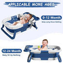 TPN Collapsible Baby Bathtub for Infants to Toddler with Real-time Temp Monitor+Floating Cushion,Foldable Baby Bath Tub Set Applicable 0-36 Month,Perfect Portable Travel Baby Tub for Newborns Boy by TinyTreasures Baby Boutique