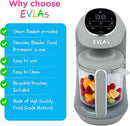 EVLA'S Baby Food Maker, Steamer, Blender, Baby Food Processor for Healthy Homemade Baby Food in Minutes, Touch Screen with 6 Reusable Food Pouches, Baby Registry Essential, Grey by TinyTreasures Baby Boutique