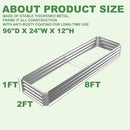 8x2x1ft(2 Pack) Galvanized Raised Garden Bed for Gardening,Metal Planter Boxes Outdoor Patio Kit Planting Bed for Vegetables Flowers Herb,Silver by GreenHaven Gardens