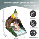 Elenon Gnomes Decorative Gutter Downspout Extension Statue, Elf Gutter Guardian Rain Downspout Extender, Garden Splash Block Outdoor Sculpture for 3" × 4" Down Spouts Decor by GreenHaven Gardens