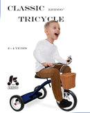 KRIDDO Classic All Metal Toddler Trike, Gift for Boys and Girls Ages 2 to 4 Year Old, Tricycle for 1 to 3 Year Olds, Sturdy Rear Deck, Deluxe Steer and Ergonomics Grip, Indoor and Outdoor, Blue by TinyTreasures Baby Boutique