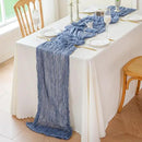 Sioloc 1 Pack Dusty Blue Cheesecloth Table Runner Fall Autumn Decor for Home 10ft Table Cloth for Tea Wedding Birthday Party Baby Bridal Shower Halloween Thanksgiving by CozyNest Decor