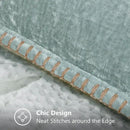 decorUhome Chenille Soft Throw Pillow Covers 18x18 Set of 2, Farmhouse Velvet Neutral Decorative Euro Pillow Covers with Stitched Edge for Couch Sofa Bed Home Decor, Aqua Haze by CozyNest Decor