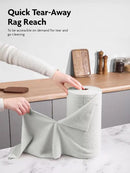 Fantasticlean Microfiber Cleaning Cloth Roll -75 Pack, Tear Away Microfiber Towels, 12" x 12", Reusable, Washable, Scratch Free, Ultra Absorbent Dish Rags for Car, Home, Garage or Shop (Cool Grey) by CozyNest Decor