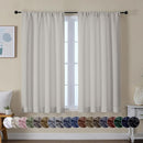 Simplebrand Ava Natural Short Blackout Curtains for Bedroom 45 Inches Long 2 Panels Set, Solid Thermal Insulated, Energy Saving Window Treatment Curtains Blackout Drapes, W40 x L45 Inch, Natural by TinyTreasures Baby Boutique