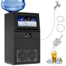 Commercial Ice Maker Machine 100 LBS/24H, 36 Ice Trays Freestanding & Undercounter Ice Machine Stainless Steel with 20 LBS Ice Storage Capacity, Ice Maker with Water Line, Dual Water Inlet, Black by CozyNest Decor