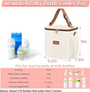 Breastmilk Cooler Bag with Ice Pack - Breast Milk Cooler Travel Bag Fits 6 Bottles Up to 11 Oz Insulated Baby Bottle Cooler Bag Breastmilk Storage Bag Cooler Perfect for Nursing Mom Daycare, Beige by TinyTreasures Baby Boutique