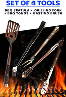 DALSTRONG 4-Piece Professional BBQ Pitmaster Grill Set - Premium High-Carbon Stainless Steel Grilling - 18 inch Length - Silicone Brush, Spatula, Tongs, Fork - G10 Handles by GreenHaven Gardens