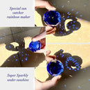FONMY Gazing Ball Spiral Tail -Decorative Wind Spinner Sun Catcher Rainbow Maker 11 inch Tail and 2 inch Dark Blue Crystal Orb. Indoor Outdoor Garden Decoration -13 inch Height by GreenHaven Gardens