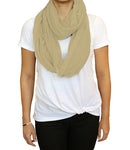 LK Baby Infinity Nursing Scarf Breastfeeding Cover Ultra Soft Premium Jersey Polyester- 100% AZO free and Safe for Baby (Natural Beige) by TinyTreasures Baby Boutique