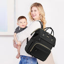 LOVEVOOK Diaper Bag Backpack, Baby Bag with Changing Station, Large Diaper Backpack for Moms Dads, Waterproof Leather Accents Baby Boy and Girl Bag for Travel Baby Essentials, Black by TinyTreasures Baby Boutique