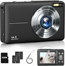 Digital Camera, FHD 1080P Point and Shoot Camera with 16X Zoom Anti Shake, Compact Small Portable for Boy Girls(Deep Black) by TinyTreasures Baby Boutique