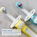 MAM Learn to Brush Set (1 Baby's Brush Toothbrush, 1 Training Brush, 1 Safety Shield), Baby Toothbrushes with Brushy The Bear, Interactive App, for Boys 5+ Months, Blue by TinyTreasures Baby Boutique