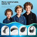 QearFun Kids Headphones Wired with Mic, 85/94dB Safe Volume Limit, Foldable Over Ear, Tangle-Free Cord & Sharing Port, Wired On-Ear Headset for School, Chromebook, Tablet, Travel - Boys & Girls by TinyTreasures Baby Boutique
