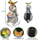 YODY Solar Garden Statues Outdoor Decor- Yard Decorations for Patio, Balcony, Backyard, Lawn Ornaments - Rabbit Figurines with LED Light- Unique Birthday House Warming Gifts for Women, Mom, Grandma by CozyNest Decor