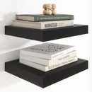 Heimlove 12 Inch Deep Floating Shelves, 12 x 12 inches Long Wall Shelf, Large Extra Display Shelf & Storage Shelf, Rustic Wood Wall Shelves for Fireplace Mantel, Black - 2Pack by CozyNest Decor