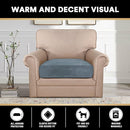 PrinceDeco Stretch Velvet Couch Cushion Cover,Soft Cushion Slipcover for Chair Cushion Fitted Sofa Cover Furniture Protector for Sectional Cushion Cover (Width Up to 29.5", Stone Blue) by CozyNest Decor