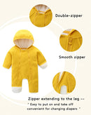 Newborn Baby Fleece Jumpsuit Girls Boys Winter Hooded Coverall Romper Cute Baby Snowsuit Clothes by TinyTreasures Baby Boutique