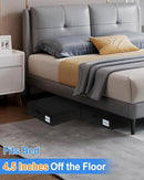 Under Bed Storage Containers, Low Profile Underbed Zipper Storage Bin 4.5 Inches Tall, Shallow Under Bed Storage with Sturdy Side & Bottom Support, Linen Storage with Lid for Sofa and Dorm, 4Pcs Black by CozyNest Decor