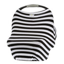 Itzy Ritzy 4-in-1 Nursing Cover, Car Seat Cover, Shopping Cart Cover & Infinity Scarf – Breathable, Multi-Use Nursing Cover Up for Breastfeeding, Carseat Canopy & Stroller Cover (Black & White Stripe) by TinyTreasures Baby Boutique