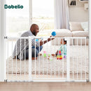 BABELIO 29-55 Inch Extra Wide Baby/Dog Gate, Metal Auto Close, Pressure Mounted Pet Door for Doorways, NO Need Tools and Drilling, with Wall Cups, White by TinyTreasures Baby Boutique