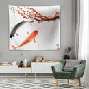 Houselerax Japanese Koi Fish Tapestry, Cherry Blossoms Asian Oriental Flower Branch Koi Fish Carp Tapestries Wall Hanging for Bedroom Living Room Office Decor 60"x50" by CozyNest Decor