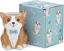 Burton Corgi Coffee Mug with Gift Box, Brown Porcelain Ceramic Cup with Handle, 10 oz Capacity by CozyNest Decor