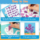 4 Pcs Paint by Sticker Books for Kids Ages 4-8 Sticker by Number Books Activity Book for Kids Ages 3-5 Sticker Puzzle Book Craft Art Toddler Girls Gift with Dinosaur Unicorn Ocean Animal 32 Pictures by TinyTreasures Baby Boutique