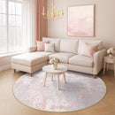 Washable Area Rugs 6ft Non-Slip Modern Abstract Soft for Living Room Entryway Bedroom Nursery, Print Pattern, Grey Pink by TinyTreasures Baby Boutique