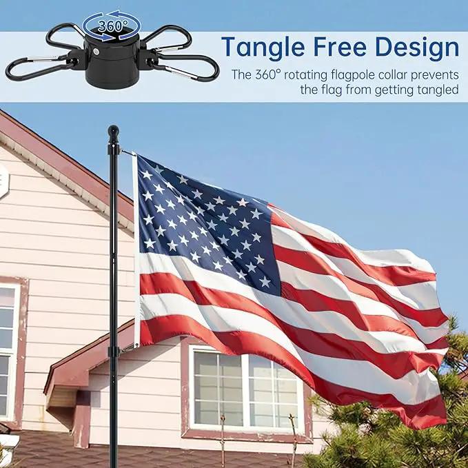 ZMTECH 10 FT Flag Pole with American Flag in Ground, Extra Thick Flag Pole Kit for Yard,Windproof Ground Flag Poles for Outside House Residential or Commercial（1 PACK）, photo 4 of 6