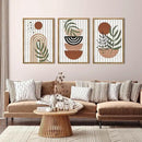 Large Boho Mid Century Wood Wall Art Set Modern Bohemian Wooden Wall Decor Minimalist Leaf Art Decor Abstract Geometric Wall Sculptures for Living Room Bedroom Office-16x24Inchx3 by CozyNest Decor