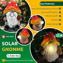 Solar Mushroom Gnomes Garden Statues Outdoor Decor with Night Glow,Cute Fairy Garden Statues for Yard,Pathway,Lawn Art Ornamen,Spring,Easter,Birthday Christmas Women Mom Gift Idea (Red) by CozyNest Decor