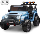 24V 2 Seater Ride On Truck with Remote Control 4WD Electric Car for Kids Ride On Car Battery Powered Ride On Toy Car with Music Player, LED Lights, Bluetooth, Rear Shock Absorber, Gray Blue by TinyTreasures Baby Boutique