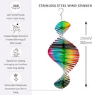 Wind Spinner Rainbow Wave Wind Spinners for Yard and Garden,15in Hanging Kinetic Yard Art Wind Sculpture,3D Wind Spinners Outdoor & Indoor Rainbow Helix Garden Decor Christmas Ornaments by CozyNest Decor