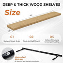 Fun Memories Floating Shelves for Wall, 40" Rustic Wood Deep Wall Mounted Shelves with Invisible Brackets for Decor & Storage, Floating Shelf for Living Room, Bathroom (Oak, Set of 2) by CozyNest Decor