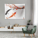 Japanese Koi Fish Tapestry, Cherry Blossoms Asian Oriental Flower Branch Koi Fish Carp Tapestries Wall Hanging for Bedroom Living Room Office Decor 40"x30" by CozyNest Decor