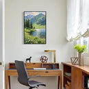 The scenery of mountain streams and green meadows is suitable for living rooms bedrooms offices landscape posters and wall paintings by CozyNest Decor