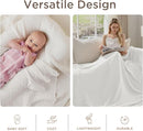 Threadmill Muslin Twin Blanket | Soft, Breathable and Lightweight Summer Blanket | 4-Layer Gauze for Kids and Adults | Twin Size | White by TinyTreasures Baby Boutique