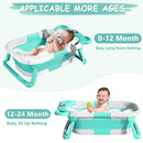 TPN Collapsible Baby Bathtub, Baby Bath Tub with Soft Cushion & Real-Time Thermometer, Baby Bathtub Infant to Toddler Tub (0-36 Months), Portable Newborn Travel Bath tub by TinyTreasures Baby Boutique