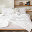 Litanika White Oversized King Comforters Super King Size, 3 Pieces Lightweight Solid Bedding Comforter Set, All Season Fluffy Bed Set (120x120In Comforter & 2 Pillowcases) by CozyNest Decor