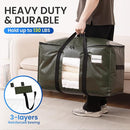 TAILI 4 Pack Green Extra Large Storage Bags, Heavy Duty Totes with Visible Window, Wrap Around Handles, Perfect for Moving by TinyTreasures Baby Boutique