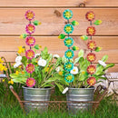 3Pack Flowers Decorative Garden Stakes,Spring Outdoor Metal Flowers Decorations,Metal Yard Art for Outside Patio Porch Decor（22.6 * 5.1IN） by CozyNest Decor