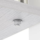 Glass Coffee Table Rectangle Living Room Center Table, with Gray Tempered Glass Tabletop and White MDF Layer,for Living Room and Office, Gray+White by CozyNest Decor