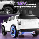 Costzon Ride on Car, 12V Licensed Chevrolet Tahoe Battery Powered Electric Vehicle w/ 2.4G Remote Control, High/Low Speed, Music, Lights, MP3/USB/FM, Spring Suspension, Electric SUV for Kids (White) by TinyTreasures Baby Boutique