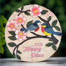 Elegant Resin Stepping Stone, Outdoor Garden Pathway Decoration (Blossoming Songbirds Positivity Stepping Stone, 9.5" Happiness Garden Decoration and Support Gift) by GreenHaven Gardens