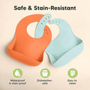 KeaBabies 2-Pack Silicone Baby Bibs for Eating - Sturdy Food-Grade Silicone Bibs for Babies Girl, Boy, Large Food Catcher, Clean & Put On Easily, Waterproof Toddler Feeding Essentials (Amaze) by TinyTreasures Baby Boutique