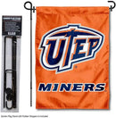 College Flags & Banners Co. Texas El Paso Miners Garden Flag with Stand Holder by GreenHaven Gardens