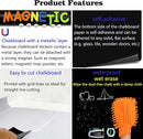 Magnetic Chalkboard Contact Paper for Wall 46.3"x18" Self Adhesive Magnetic Wall Board Sticker with 36 Magnet Letters for Kids Black Chalk Board Wallpaper Roll by TinyTreasures Baby Boutique