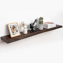 RICHFOCUS Live Edge Elm Floating Shelves - 55" W x 9.3" D Rustic Solid Wood Wall Shelves with Invisible Bracket, Wall-Mounted for Living Room, Bedroom, Kitchen Storage & Display, Set of 1, Walnut by CozyNest Decor